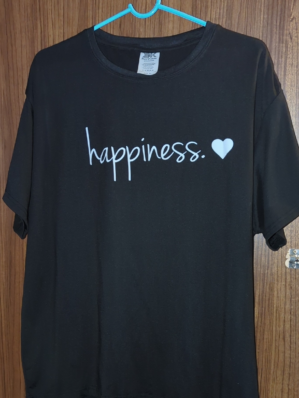 Happiness Graphic Tee in Black with White Script With- Leggings size Large Set.